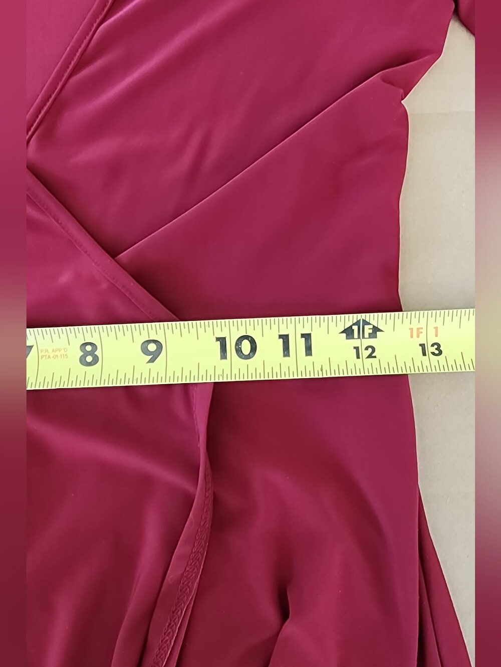 Forever 21 Faux Wrap Dress Long Sleeve Mini Vneck Red Cranberry Maroon Burgundy - Picture 8 of 8